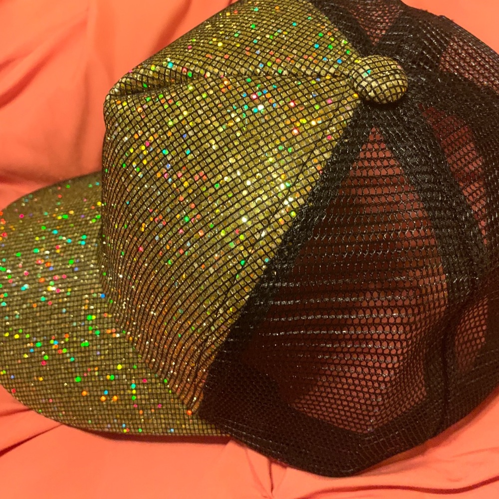 Dazzling black and gold hat